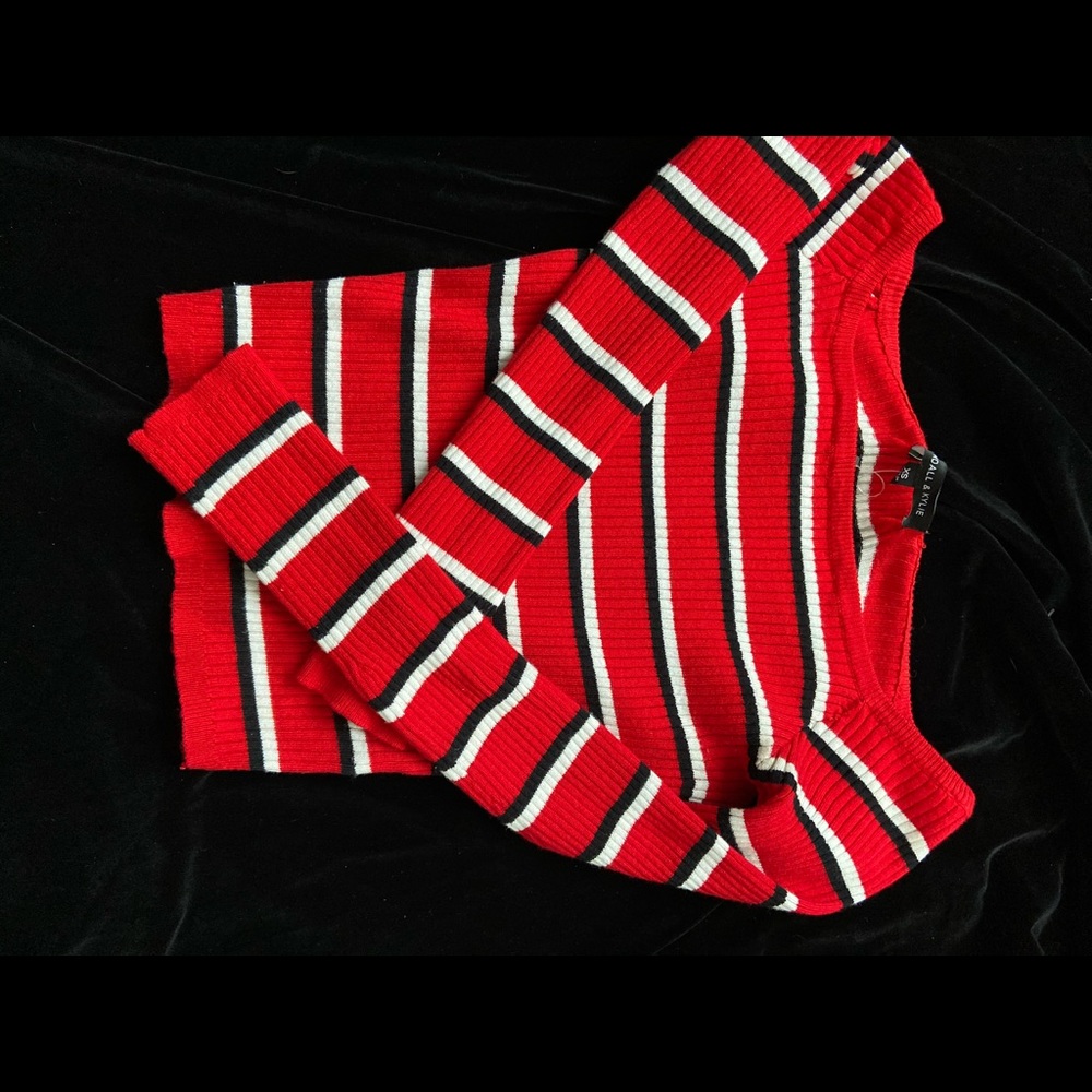 Kendall + Kylie off the shoulder crop top